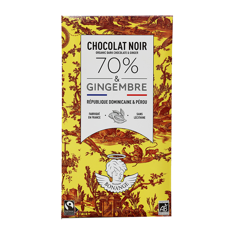 Noir 70% Bio & Gingembre 80g