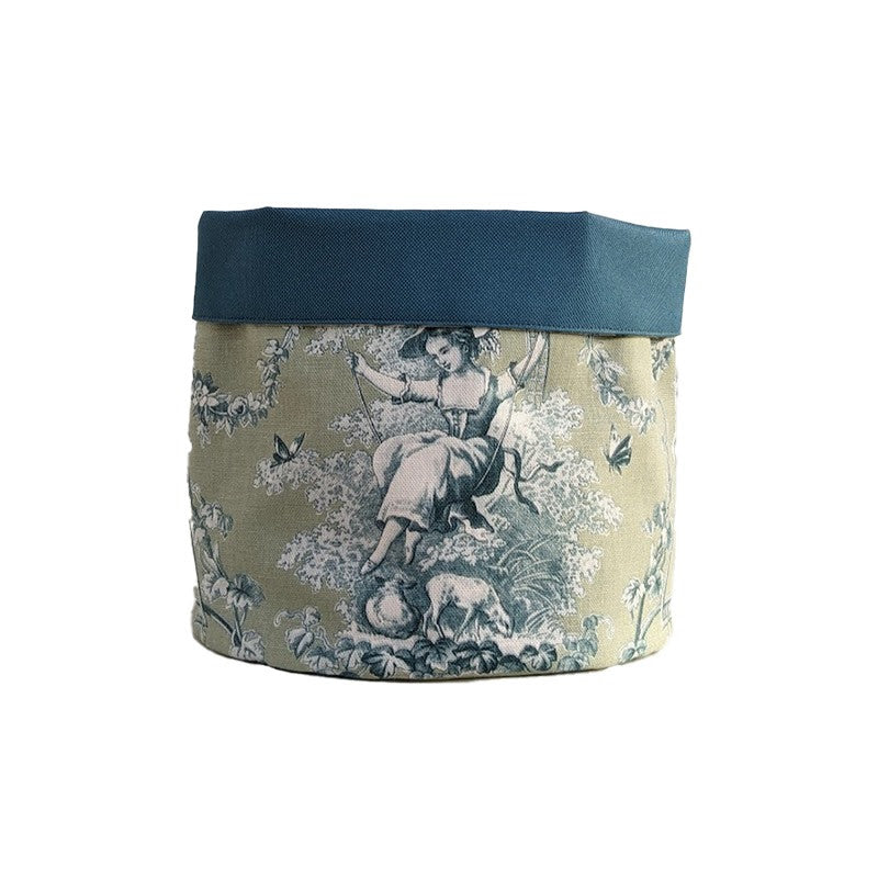 Panière grand modèle
- Collection Toile de Jouy Vert d'eau