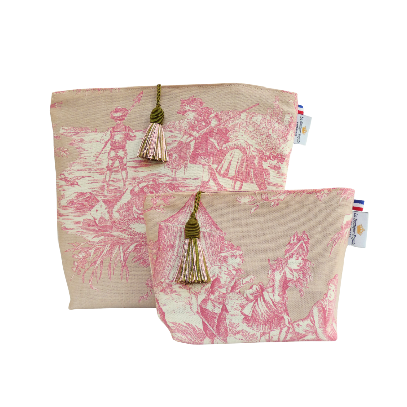 Trousse de Toilette - Collection Toile de Jouy Bord de mer Rose Poudré