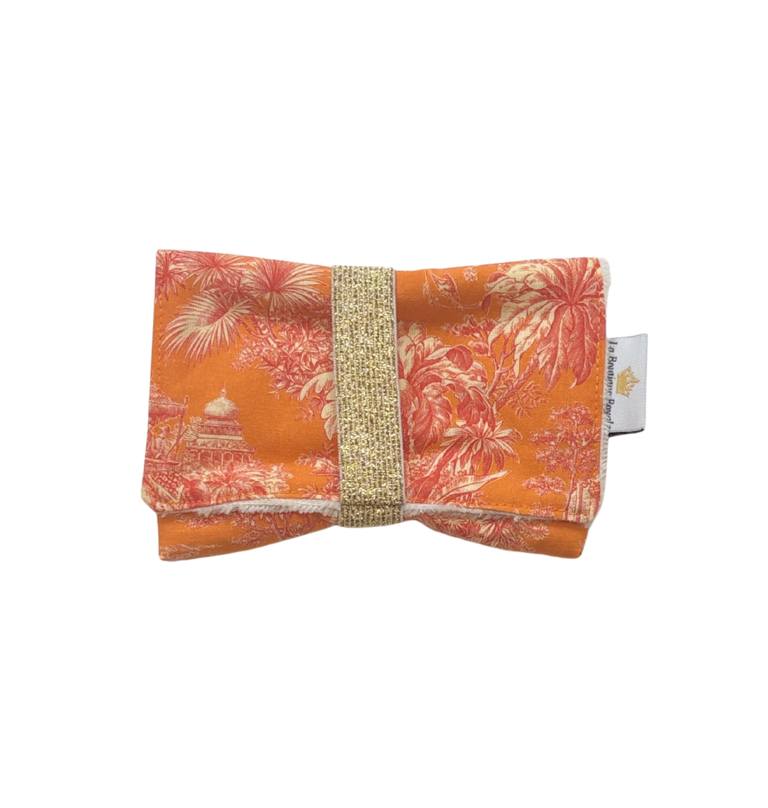Pochette à Savon - Toile de Jouy Mini Maharani Orange Rouge
