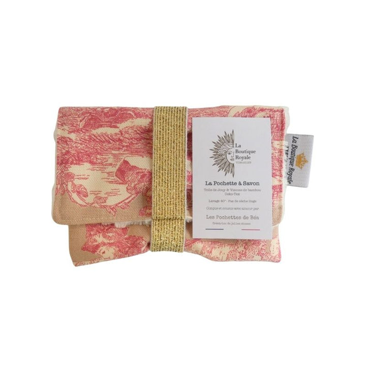 Pochette à Savon - Collection Toile de Jouy Bord de Mer Rose Poudré