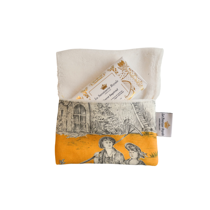 Pochette à Savon - Collection Toile de Jouy Pastorale Jaune
