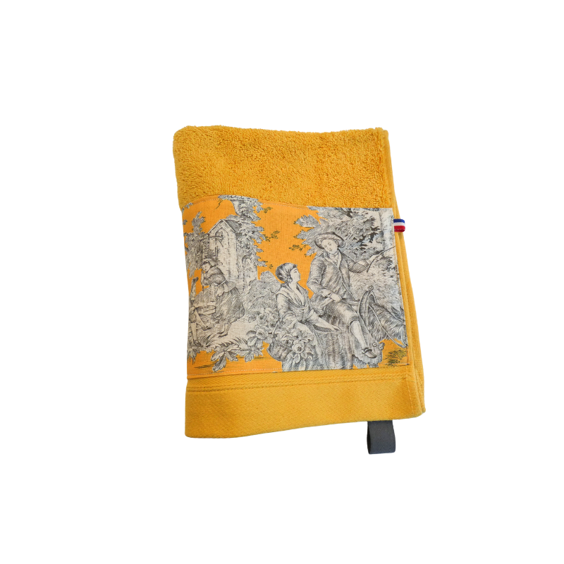 LINGE DE BAIN - COLLECTION PASTORALE MOUTARDE - EPONGE GRISE