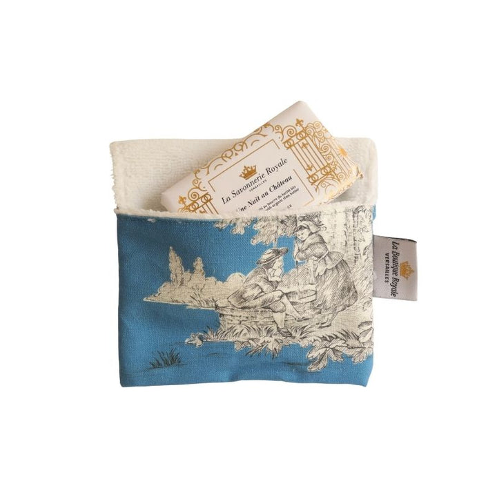 Pochette à Savon - Collection Toile de Jouy Pastorale Bleu Glacier