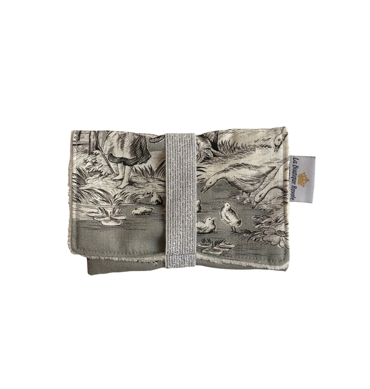 Pochette à Savon - Toile de Jouy Pastorale Gris