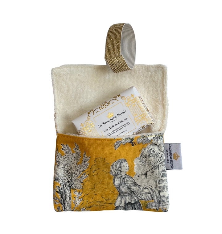 Pochette à Savon - Toile de Jouy Pastorale Jaune