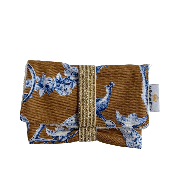Pochette à Savon - Toile de Jouy Ludivine Bleu Camel