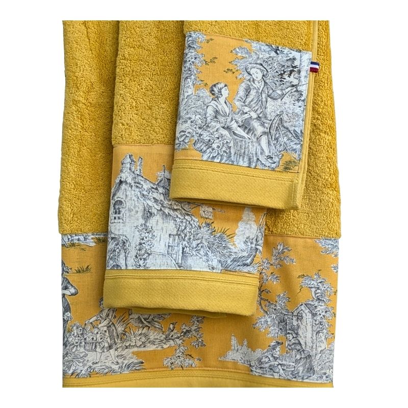 LINGE DE BAIN - COLLECTION PASTORALE MOUTARDE - EPONGE MOUTARDE