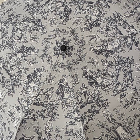 LE NOMADE - LE PARAPLUIE GRIS AU MOTIF TOILE DE JOUY