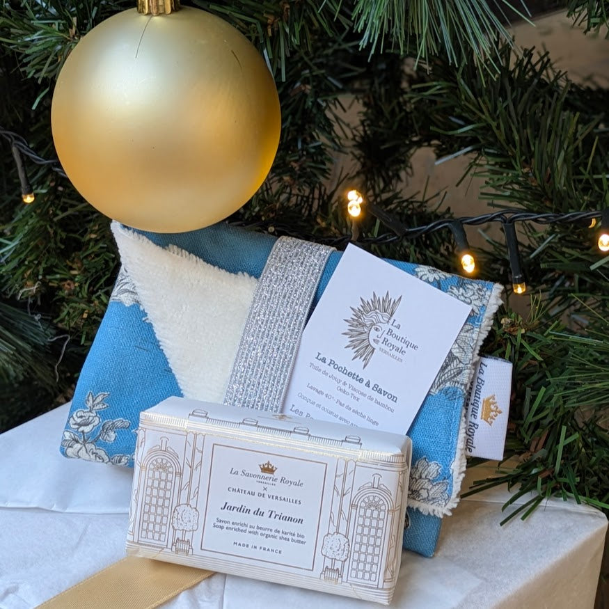 Pochette à Savon - Collection Toile de Jouy Pastorale Bleu Glacier