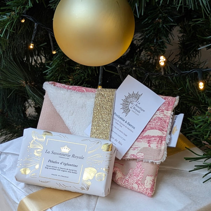 Pochette à Savon - Collection Toile de Jouy Bord de Mer Rose Poudré