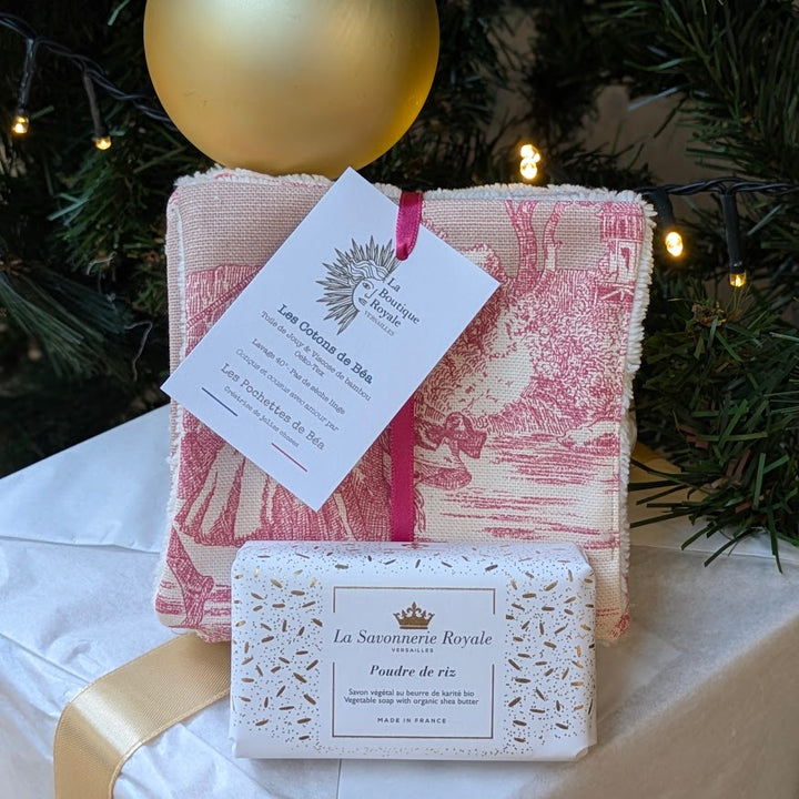 Cotons Démaquillants - Collection Toile de Jouy Bord de Mer Rose Poudré