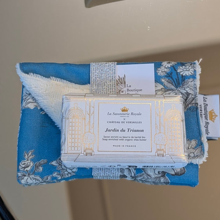 Pochette à Savon - Collection Toile de Jouy Pastorale Bleu Glacier