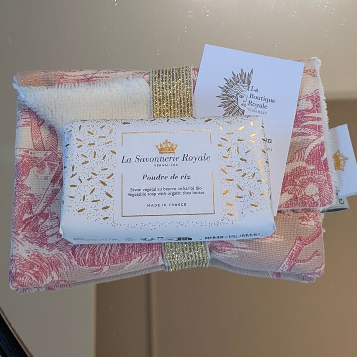 Pochette à Savon - Collection Toile de Jouy Bord de Mer Rose Poudré