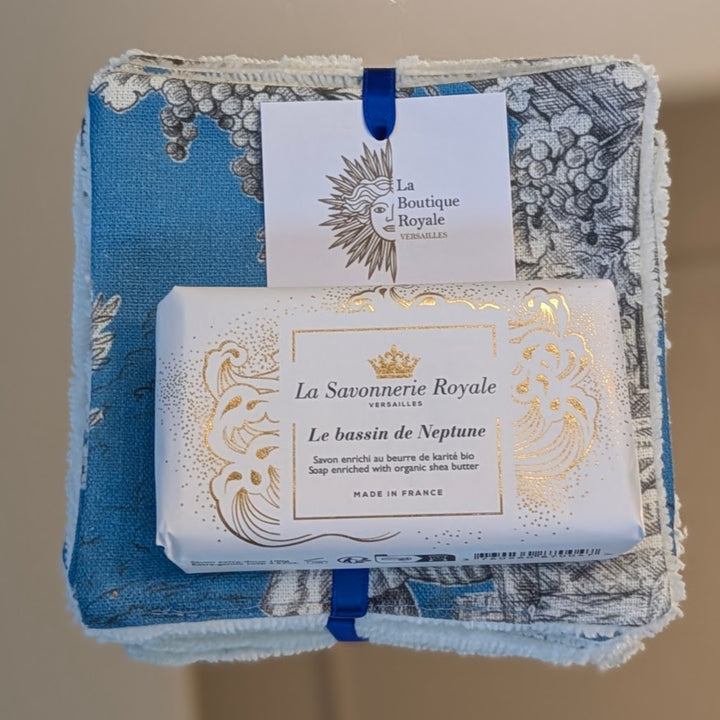 Cotons Démaquillants - Collection Toile de Jouy Pastorale Bleu Glacier