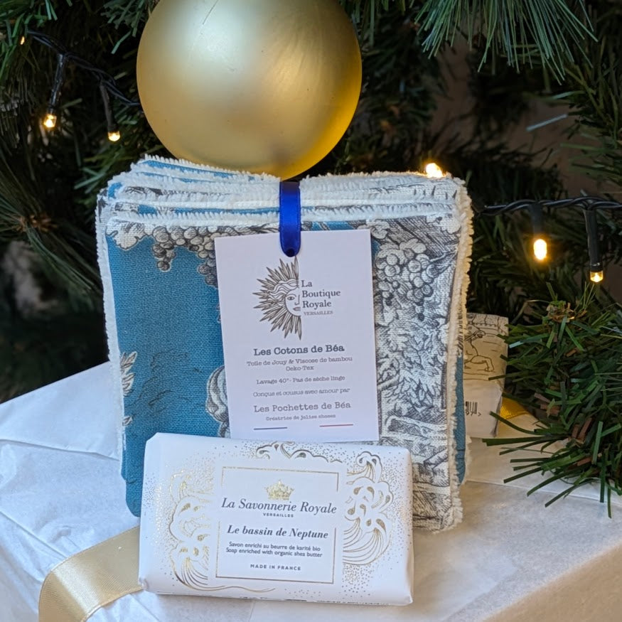 Cotons Démaquillants - Collection Toile de Jouy Pastorale Bleu Glacier